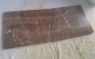 This marble is from the depression era. After all those years to be broken in half by a moving company.