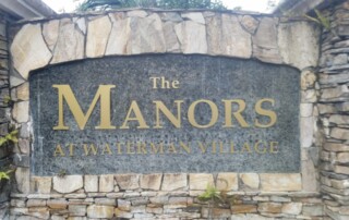 Granite Neighborhood Entrance Sign Before Cleaning and Polishing