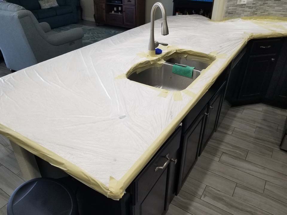 20230126_104036 This shows a poultice applied to granite countertops